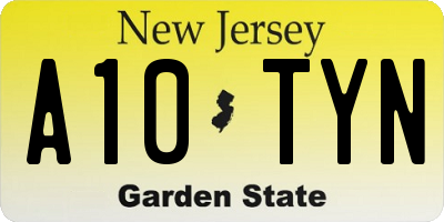 NJ license plate A10TYN