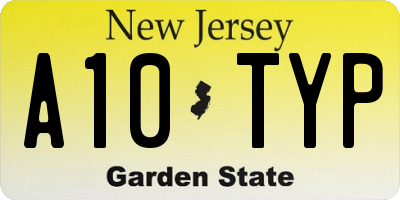 NJ license plate A10TYP