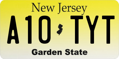 NJ license plate A10TYT
