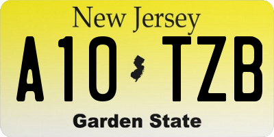 NJ license plate A10TZB