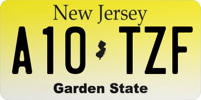 NJ license plate A10TZF