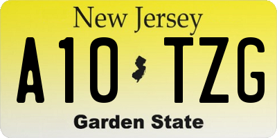 NJ license plate A10TZG