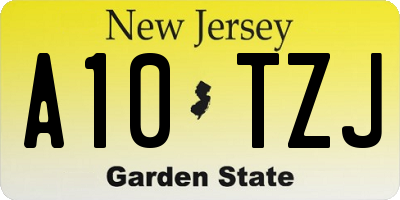 NJ license plate A10TZJ