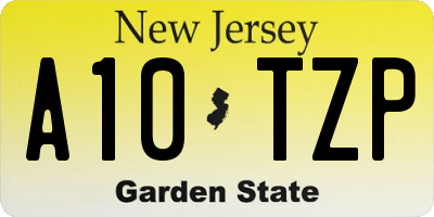 NJ license plate A10TZP