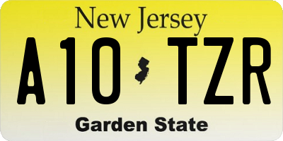 NJ license plate A10TZR