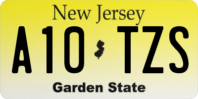 NJ license plate A10TZS