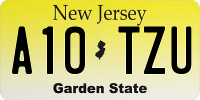 NJ license plate A10TZU