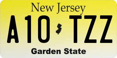 NJ license plate A10TZZ