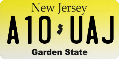 NJ license plate A10UAJ