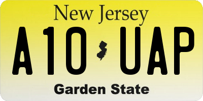 NJ license plate A10UAP