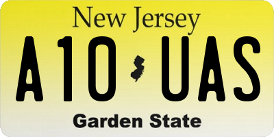 NJ license plate A10UAS