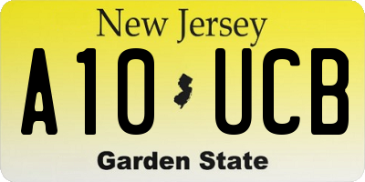 NJ license plate A10UCB