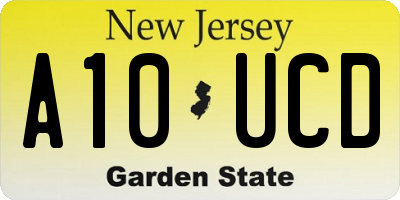 NJ license plate A10UCD