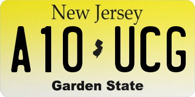NJ license plate A10UCG