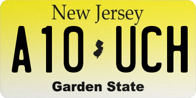 NJ license plate A10UCH