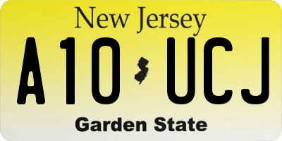 NJ license plate A10UCJ