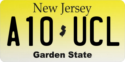 NJ license plate A10UCL