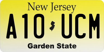 NJ license plate A10UCM