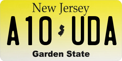 NJ license plate A10UDA