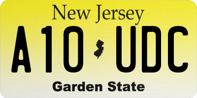 NJ license plate A10UDC