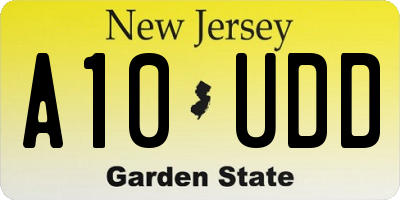 NJ license plate A10UDD