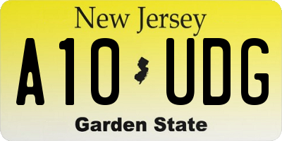 NJ license plate A10UDG