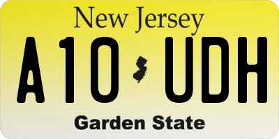 NJ license plate A10UDH