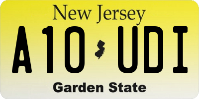 NJ license plate A10UDI