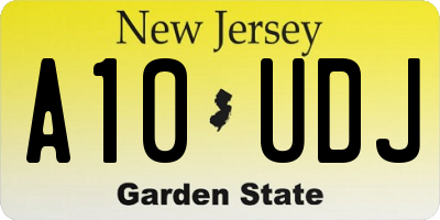 NJ license plate A10UDJ