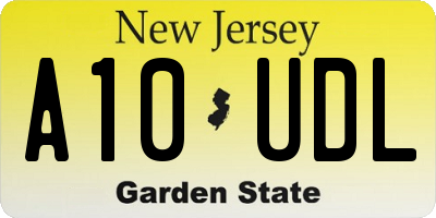 NJ license plate A10UDL