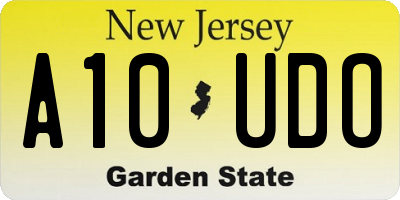 NJ license plate A10UDO