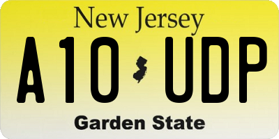 NJ license plate A10UDP