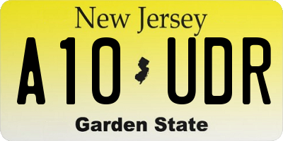 NJ license plate A10UDR