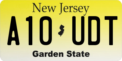 NJ license plate A10UDT