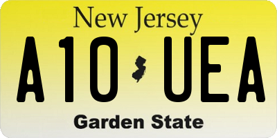 NJ license plate A10UEA