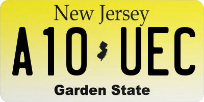 NJ license plate A10UEC