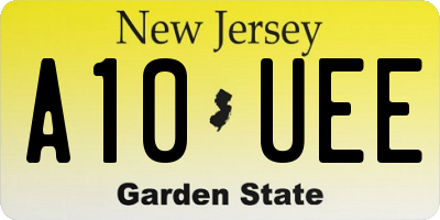 NJ license plate A10UEE