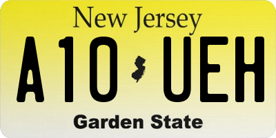 NJ license plate A10UEH