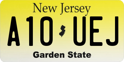 NJ license plate A10UEJ