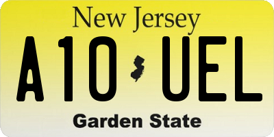 NJ license plate A10UEL