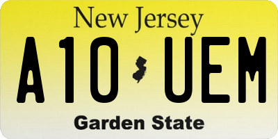 NJ license plate A10UEM