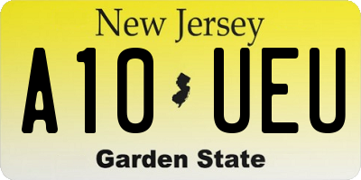 NJ license plate A10UEU