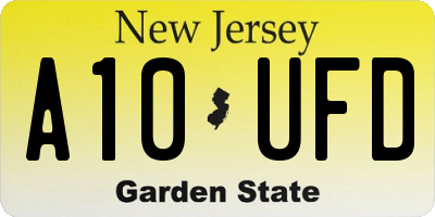 NJ license plate A10UFD