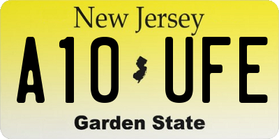 NJ license plate A10UFE