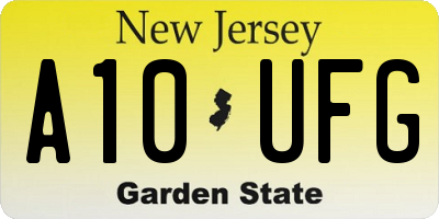 NJ license plate A10UFG