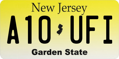 NJ license plate A10UFI