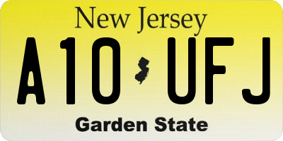 NJ license plate A10UFJ