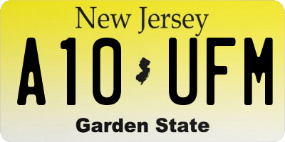 NJ license plate A10UFM