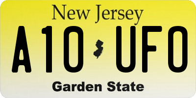 NJ license plate A10UFO