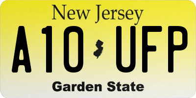 NJ license plate A10UFP
